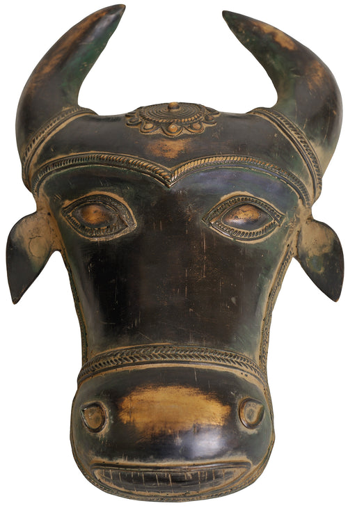 Bull Wall Hanging Brass Mask