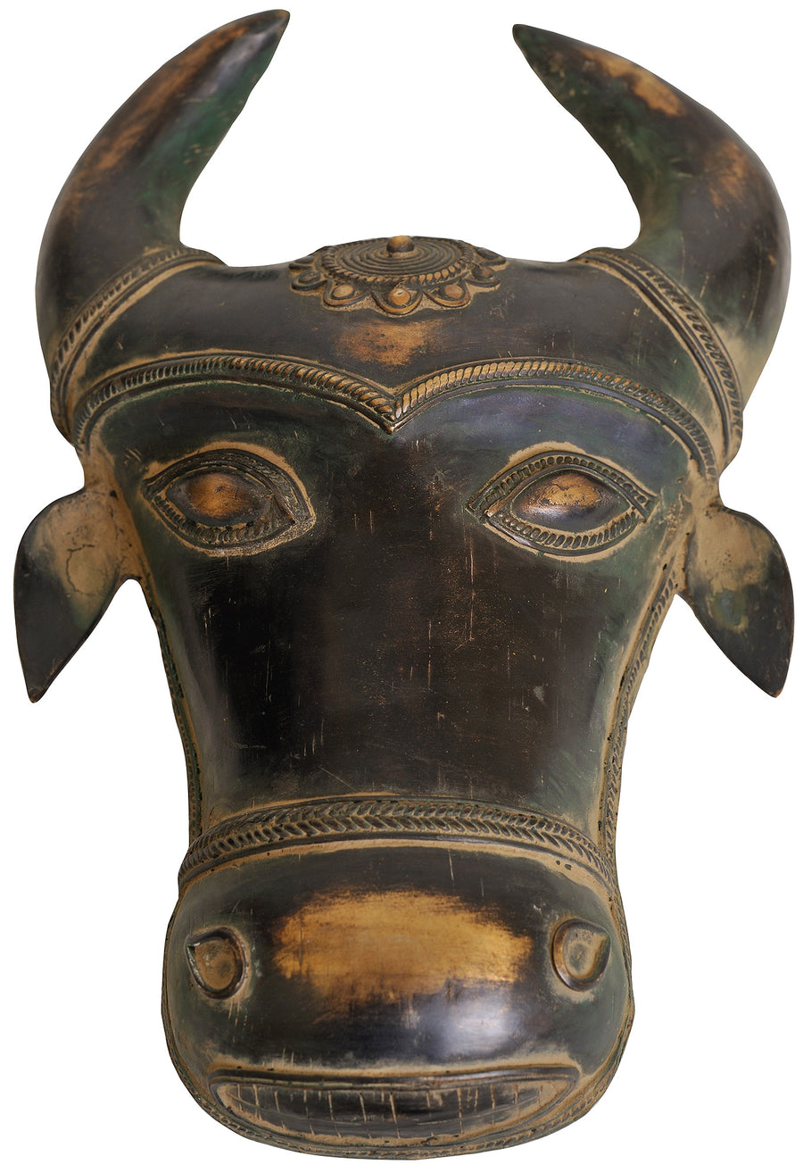 Bull Wall Hanging Brass Mask