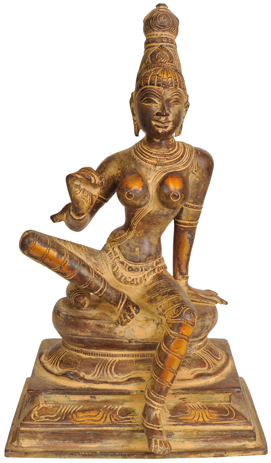 8" Goddess Uma Bhogashakti Brass Statue Handmade