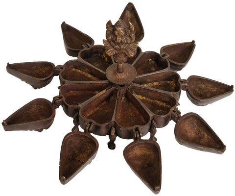 7" Lord Ganesha Ritual Box with Lids in Brass | Handmade | Made in India