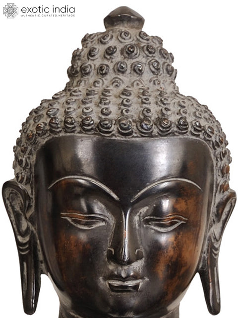 13" Lord Buddha in Bhumisparsha Mudra (Tibetan Buddhist) In Brass | Handmade | Made In India
