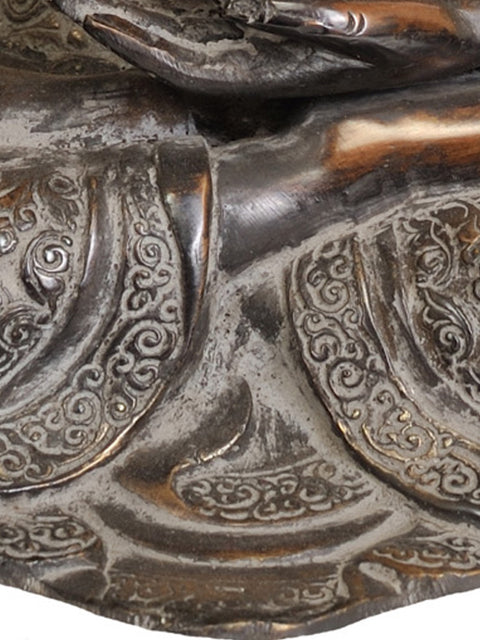 13" Lord Buddha in Bhumisparsha Mudra (Tibetan Buddhist) In Brass | Handmade | Made In India