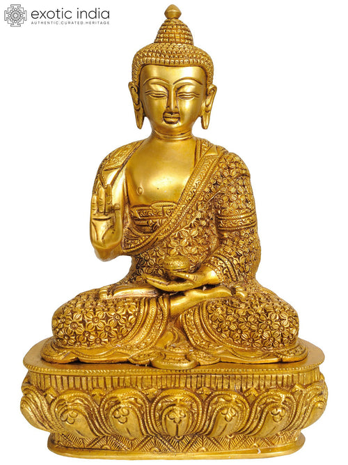 10" Shakyamuni Buddha Preaching Dharma Brass Statue Handmade