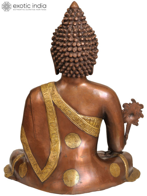 17" Large Size Medicine Buddha (Tibetan Buddhist Deity) In Brass | Handmade | Made In India