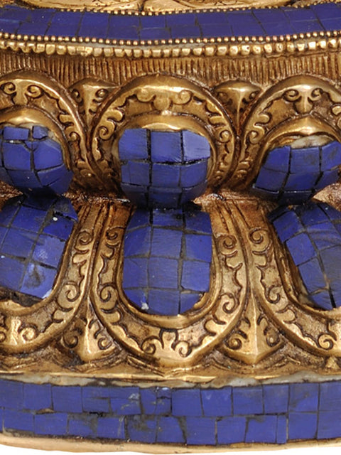 16" (Tibetan Buddhist Deity) The Medicine Buddha - Scenes from the Life of Buddha Depicted on Reverse In Brass | Handmade | Made In India