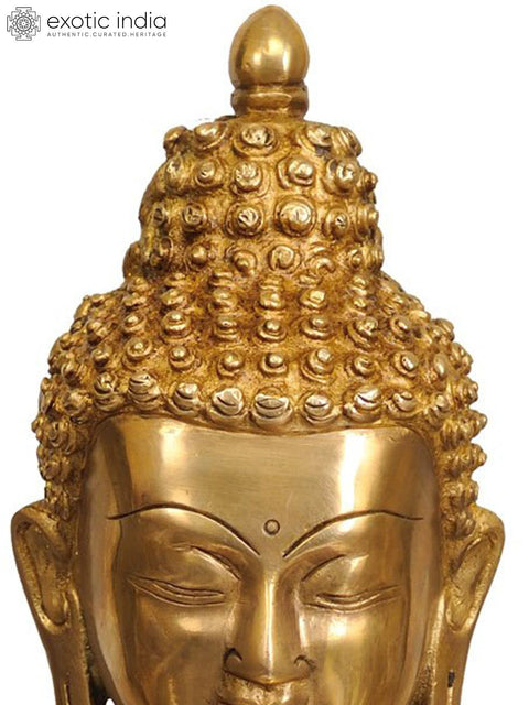 14" The Medicine Buddha with Myrobalan (Arura) Plant (Tibetan Buddhist Deity) In Brass | Handmade | Made In India