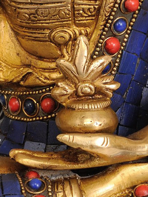 9" The Medicine Buddha (Tibetan Buddhist Deity) In Brass | Handmade | Made In India