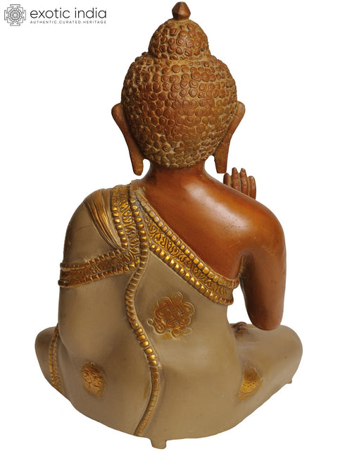 10" Lord Buddha in Abhaya Mudra In Brass | Handmade | Made In India