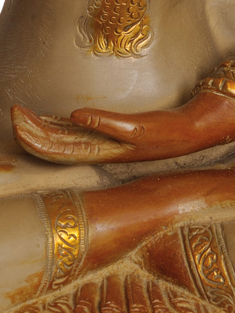 10" Lord Buddha in Abhaya Mudra In Brass | Handmade | Made In India