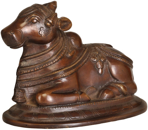 5" Nandi Shiva Mount Handmade Brass Statue