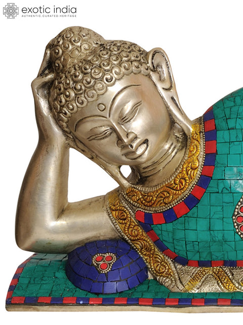 19" Relaxing Buddha In Brass | Handmade | Made In India