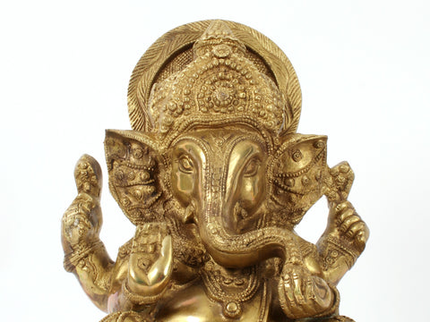 13" Kamalasana Ganesha In Brass | Handmade | Made In India