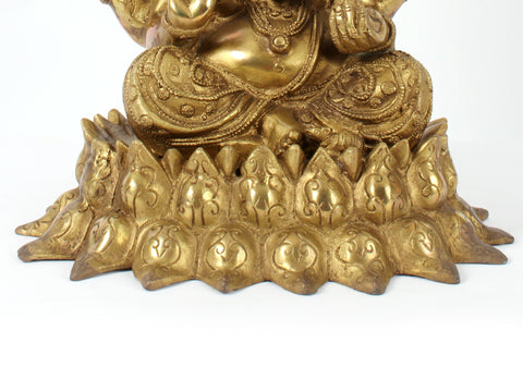 13" Kamalasana Ganesha In Brass | Handmade | Made In India
