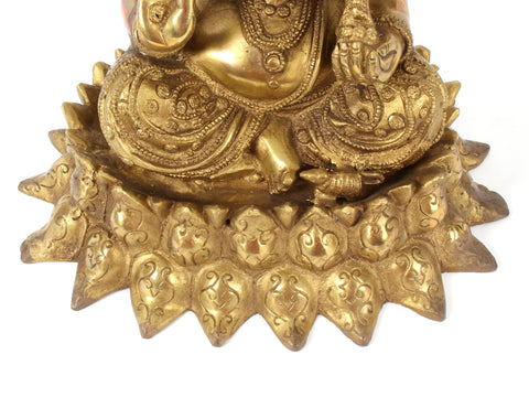 13" Kamalasana Ganesha In Brass | Handmade | Made In India