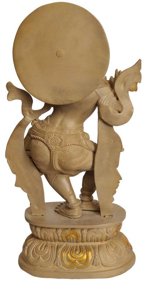 16" Lord Krishna Playing on Flute In Brass | Handmade | Made In India