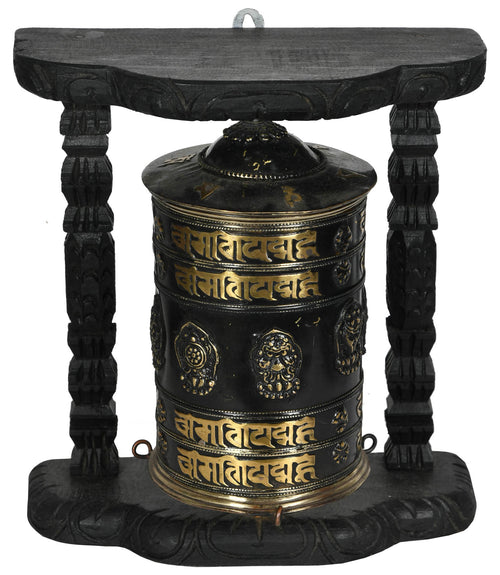 Tibetan Buddhist Prayer Wheel Brass Statue Handmade