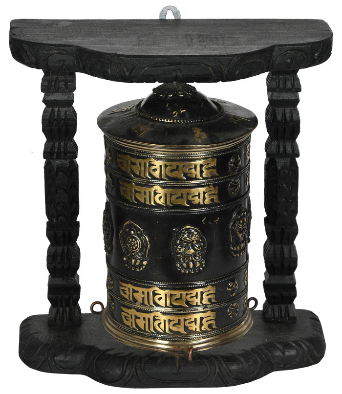 Tibetan Buddhist Prayer Wheel Brass Statue Handmade