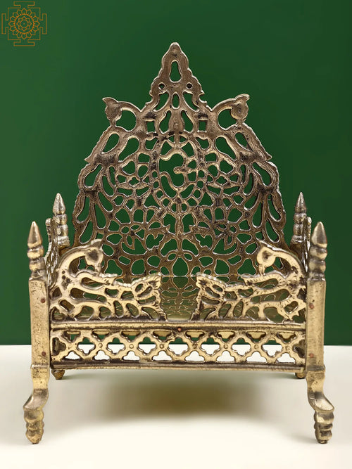 9" Brass Deity Throne Statue for Home Pooja