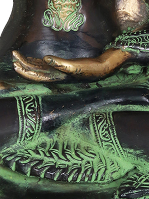 13" Lord Buddha Idol in Granting Abhaya - Tibetan Buddhist Deity Brass Statue