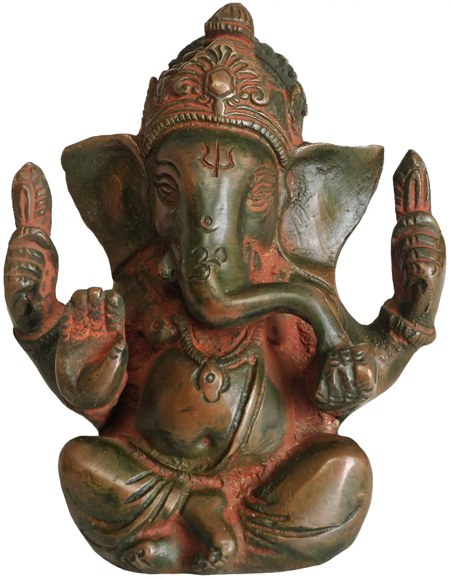 4" Handmade Brass Lord Ganesha Statue for Home Pooja