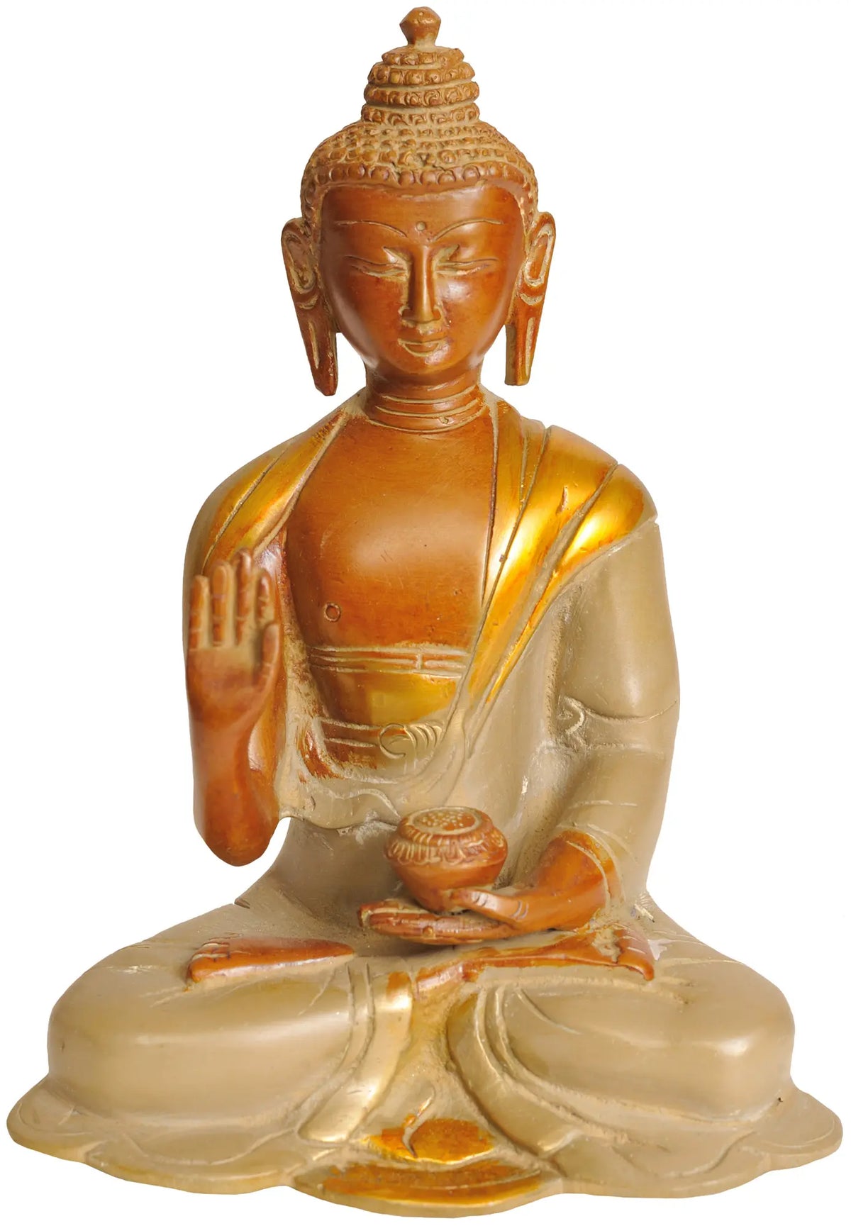 6" Lord Buddha in Abhaya Mudra | Handmade Brass Statues | Made in India