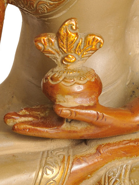 7" The Medicine Buddha (Tibetan Buddhist Deity) In Brass | Handmade | Made In India