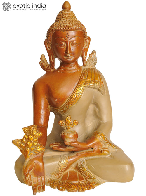 7" Medicine Buddha Tibetan Brass Statue Handmade