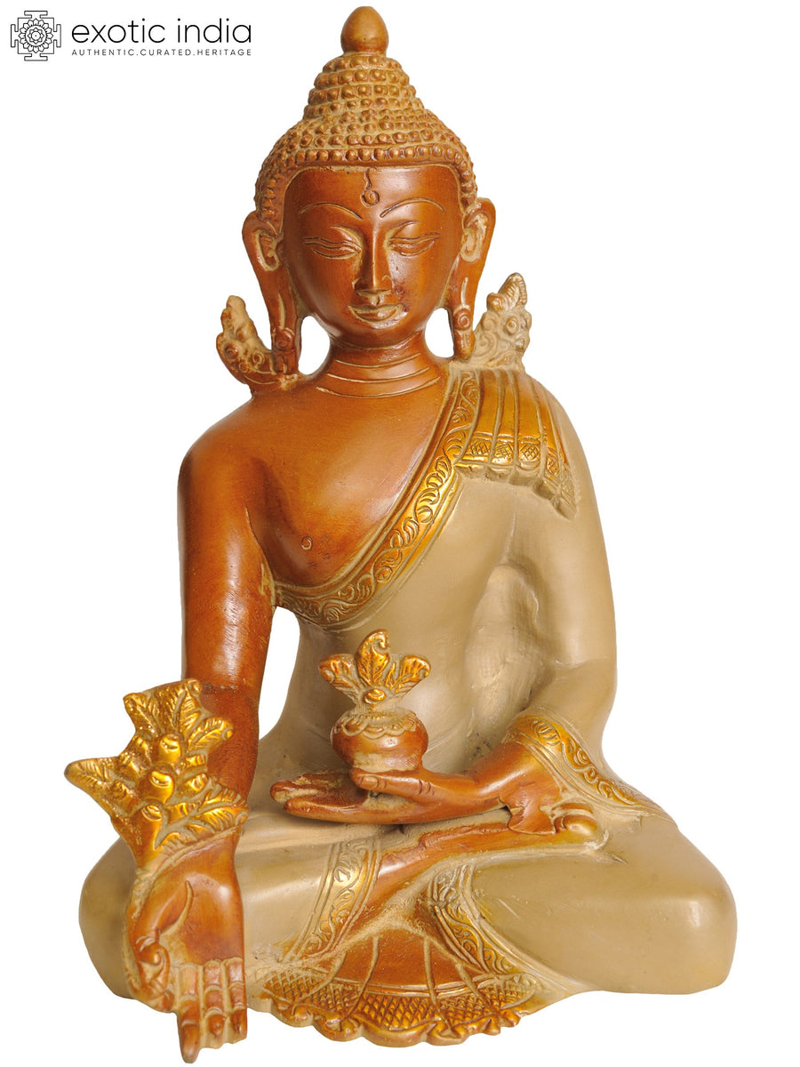 7" Medicine Buddha Tibetan Brass Statue Handmade