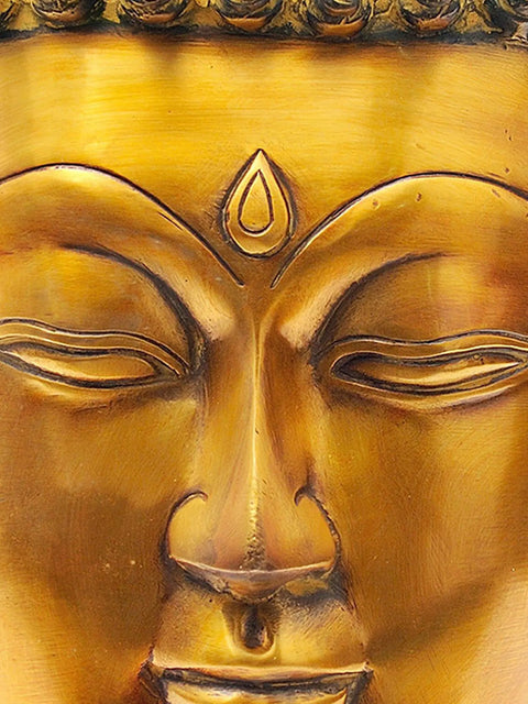 15" Large Size Lord Buddha Head in Brass | Handmade | Made in India