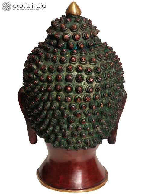 15" Large Size Lord Buddha Head in Brass | Handmade | Made in India