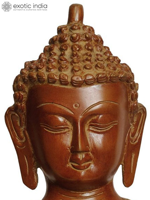 12" The Medicine Buddha Seated on Lotus Pedestal (Tibetan Buddhist Deity) In Brass | Handmade | Made In India