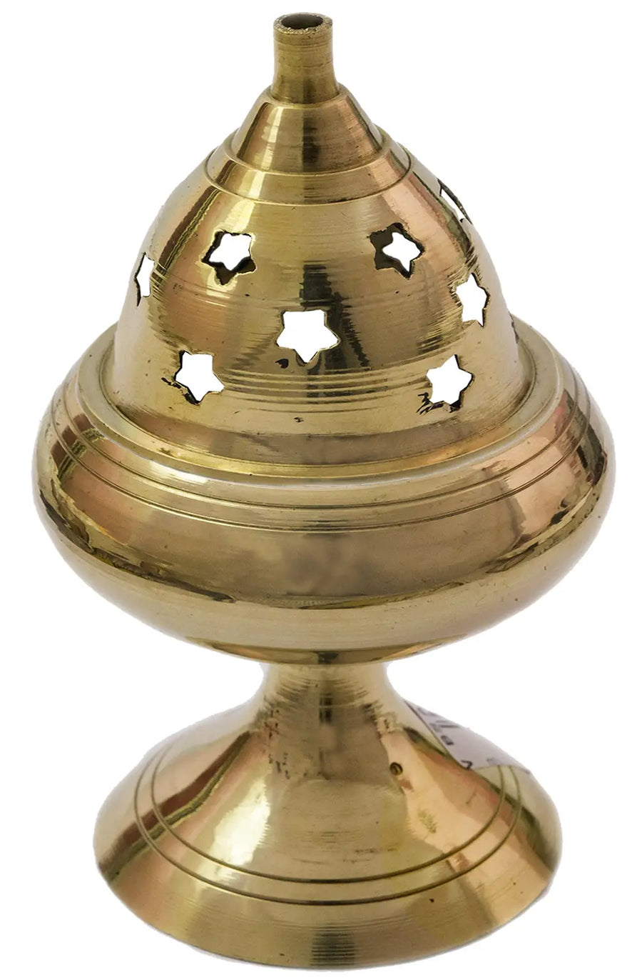 4" Brass Amar Jyot Oil Lamp with Lid and Stand