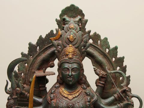 28" Large Goddess Kali Brass Statue | Handmade | Made in India