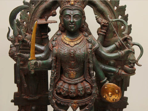 28" Large Goddess Kali Brass Statue | Handmade | Made in India