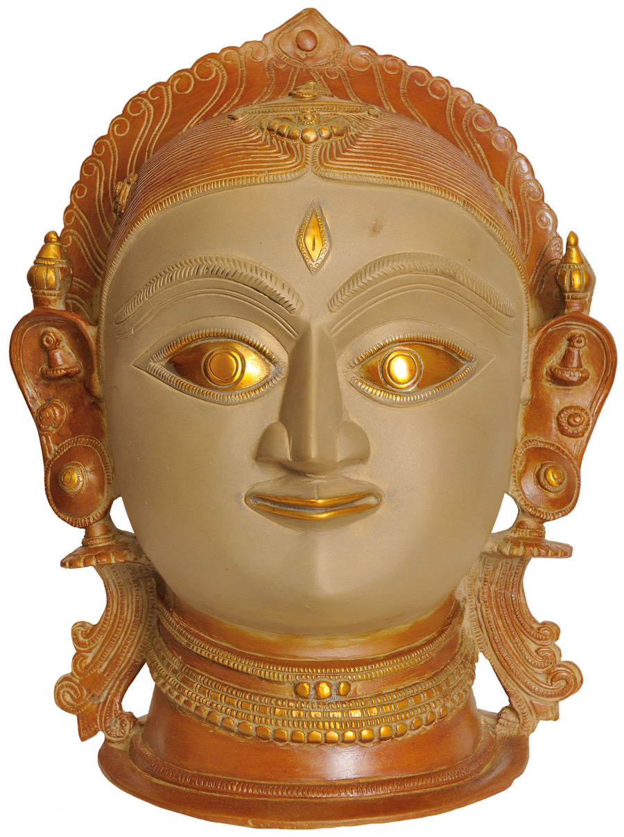11" Goddess Parvati Uma Head Handmade Brass Statue