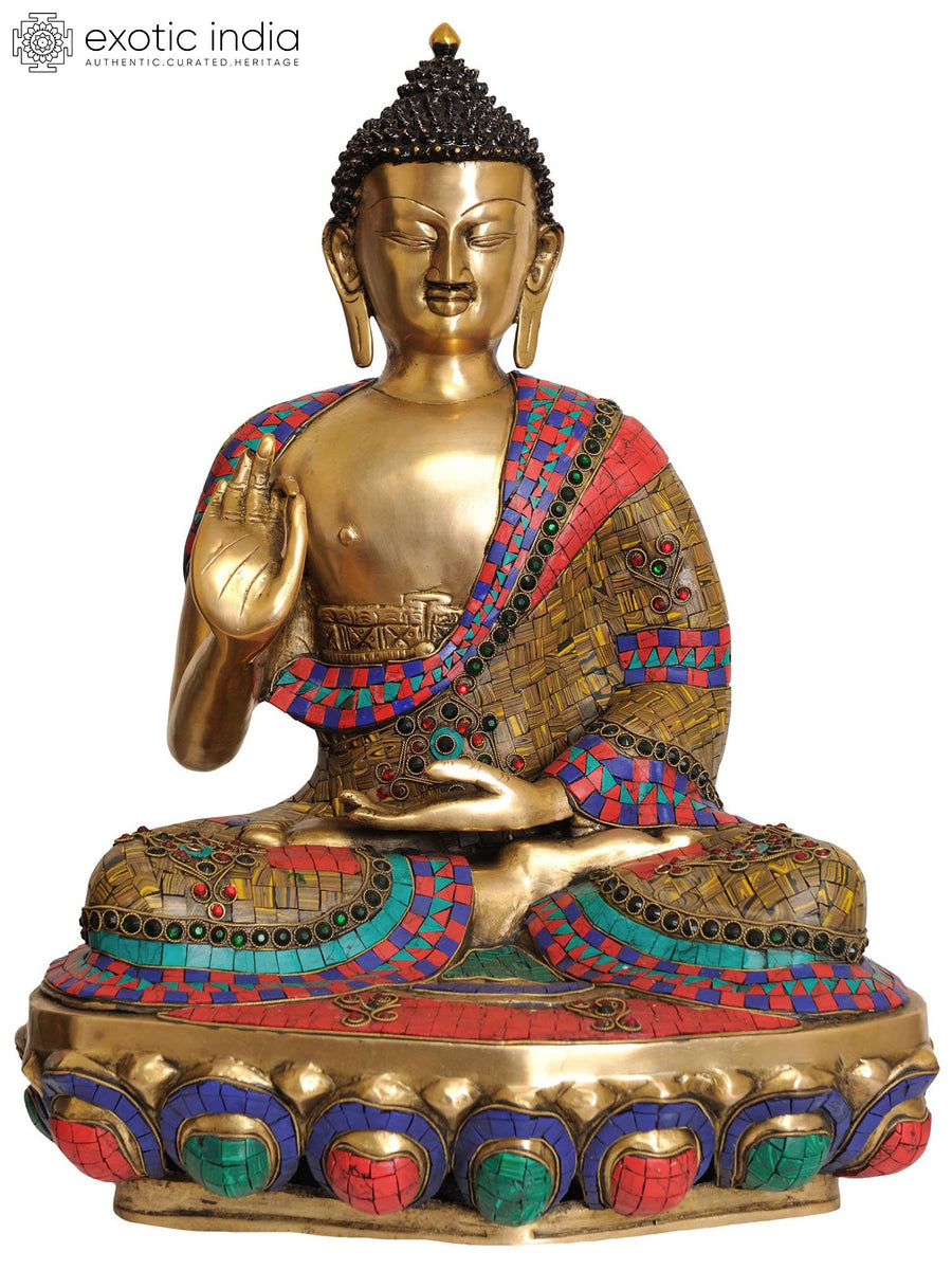 19" Lord Buddha Preaching Dharma Brass Statue Handmade