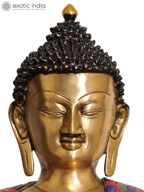 19" Lord Buddha Preaching His Dharma In Brass | Handmade | Made In India