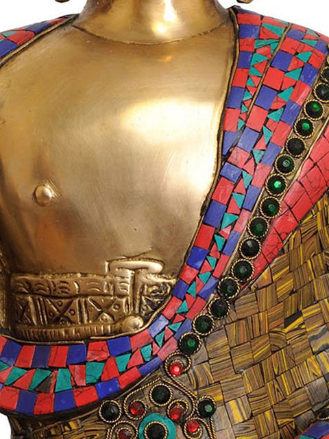 19" Lord Buddha Preaching His Dharma In Brass | Handmade | Made In India