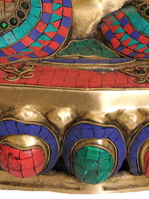 19" Lord Buddha Preaching His Dharma In Brass | Handmade | Made In India