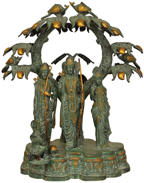 29" Rama Sita Lakshman Hanuman Brass Statue Handmade