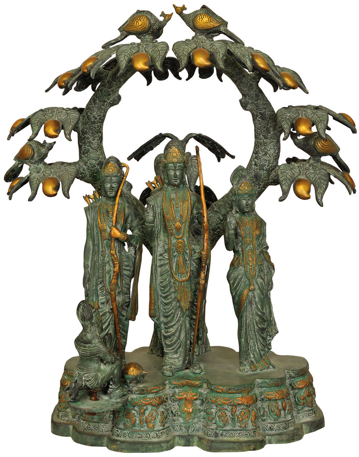 29" Rama Sita Lakshman Hanuman Brass Statue Handmade