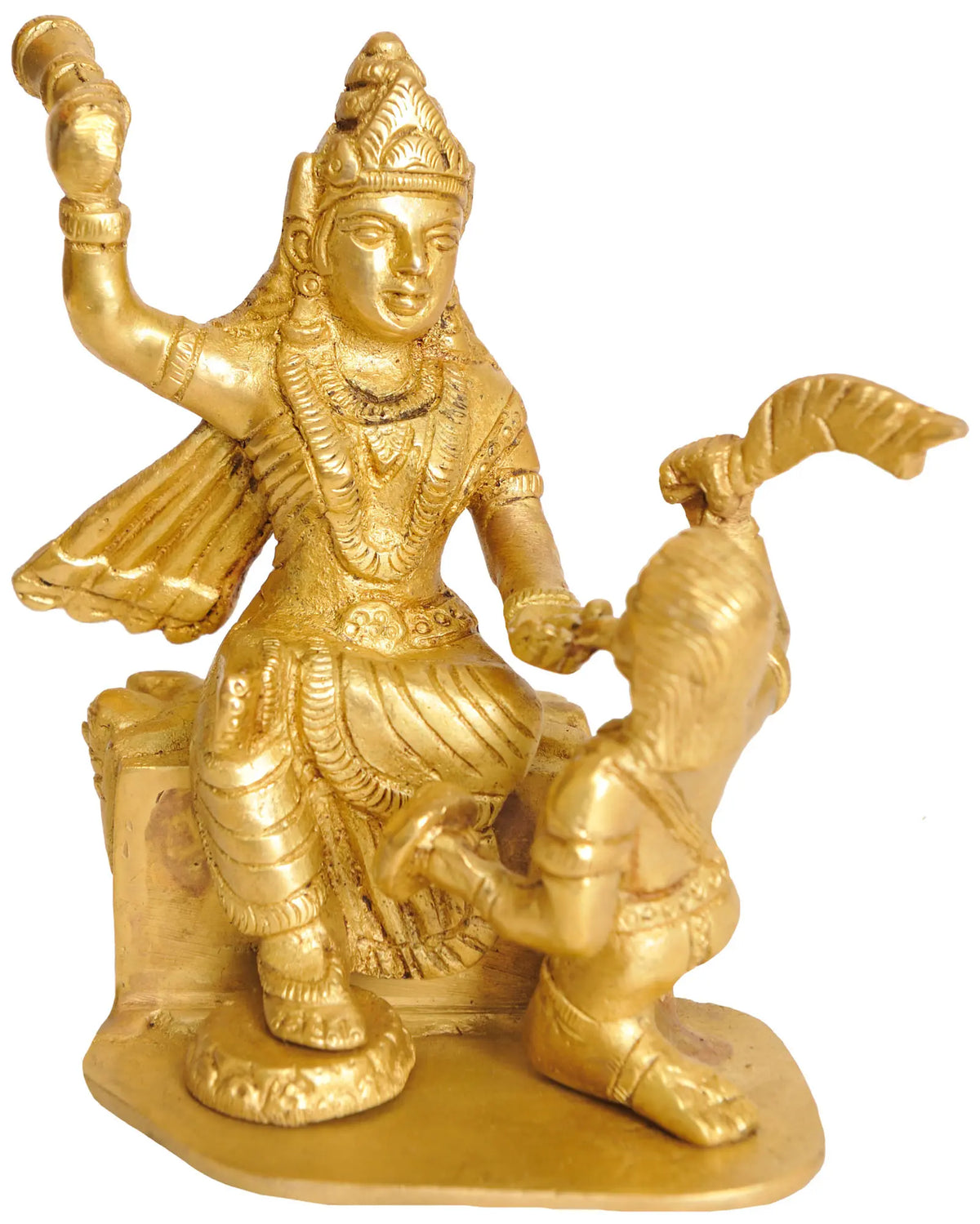 4" Mahavidya Bagalamukhi Statue in Brass | Handmade | Made in India