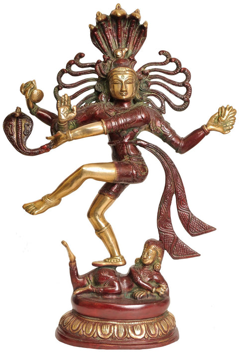 17" Dancing Shiva In Brass | Handmade | Made In India