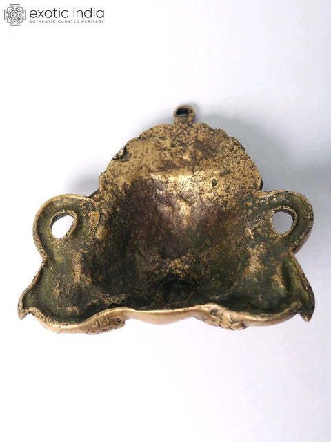 6" Small Brass Kirtimukha Wall Hanging Mask