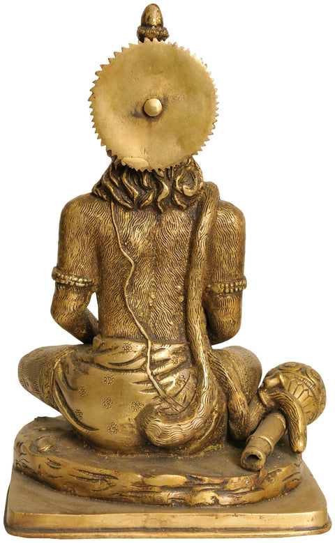 11" Lord Hanuman Statue Dhyana Mudra in Brass | Handmade | Made in India