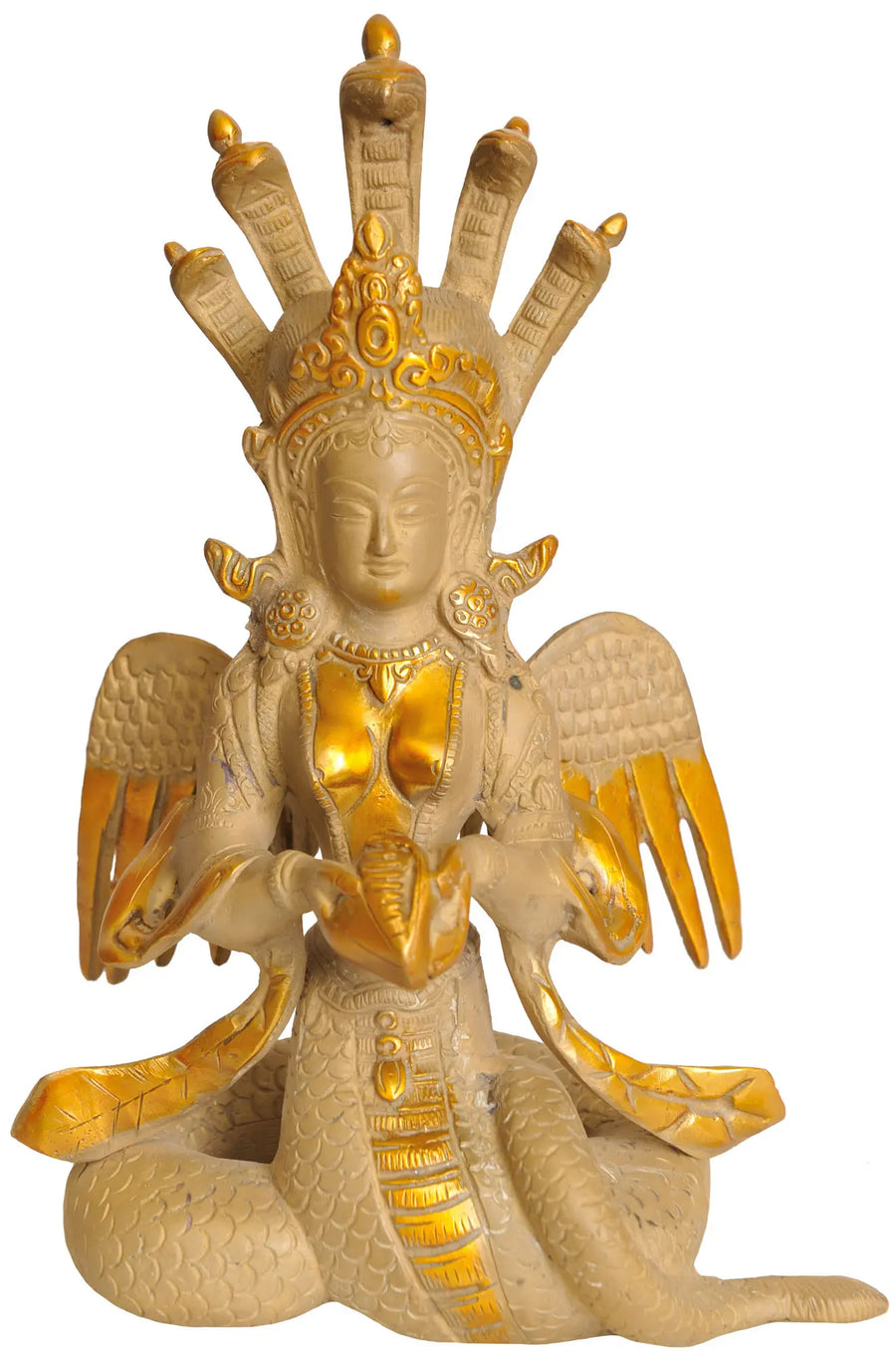 8" Naga Kanya Snake Woman Brass Handmade Idol