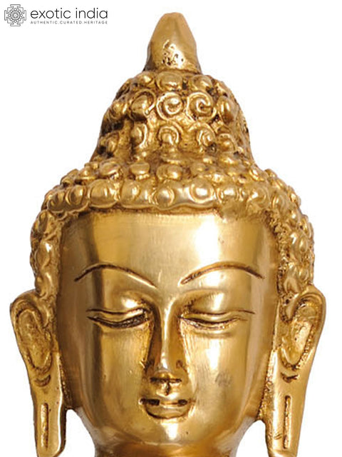10" Preaching Buddha (Robes Decorated with Auspicious Symbols) In Brass | Handmade | Made In India