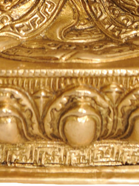 10" Preaching Buddha (Robes Decorated with Auspicious Symbols) In Brass | Handmade | Made In India