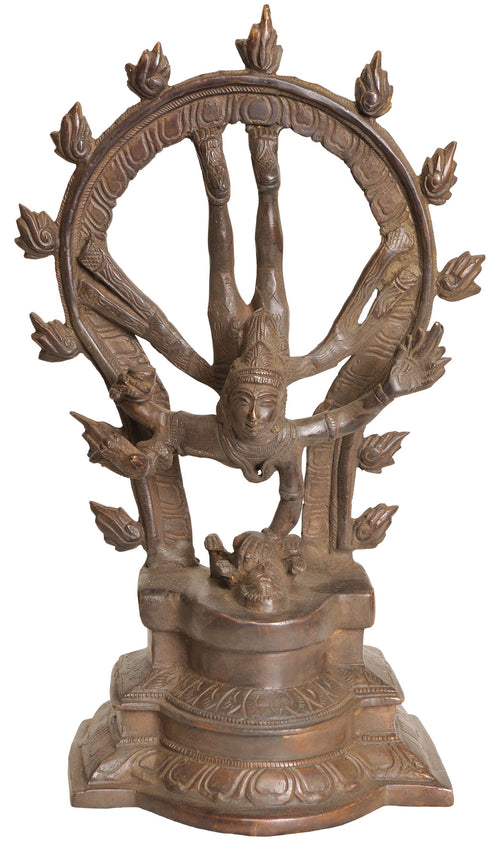 12" Shiva Tandava Dance Brass Statue Handmade