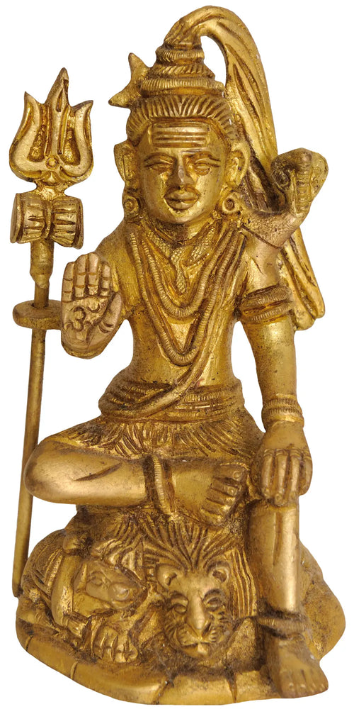 4" Lord Shiva Brass Idol Handmade